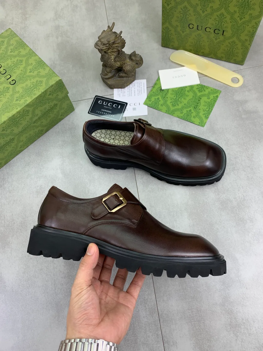 Men's Men's Shoes 💰P580 [New Style] 💰💎💎💎 [Gucci] GUCCI high-end men's formal business leather shoes, original order 1:1! Original imported high-end calfskin, original metal buckle, imported first-layer pigskin lining for feet, original high-end outsole, men's shoe size: 38-44